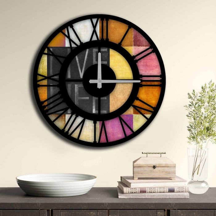 Wallity Reloj Decorativo de MDF 50 cm Multicolor